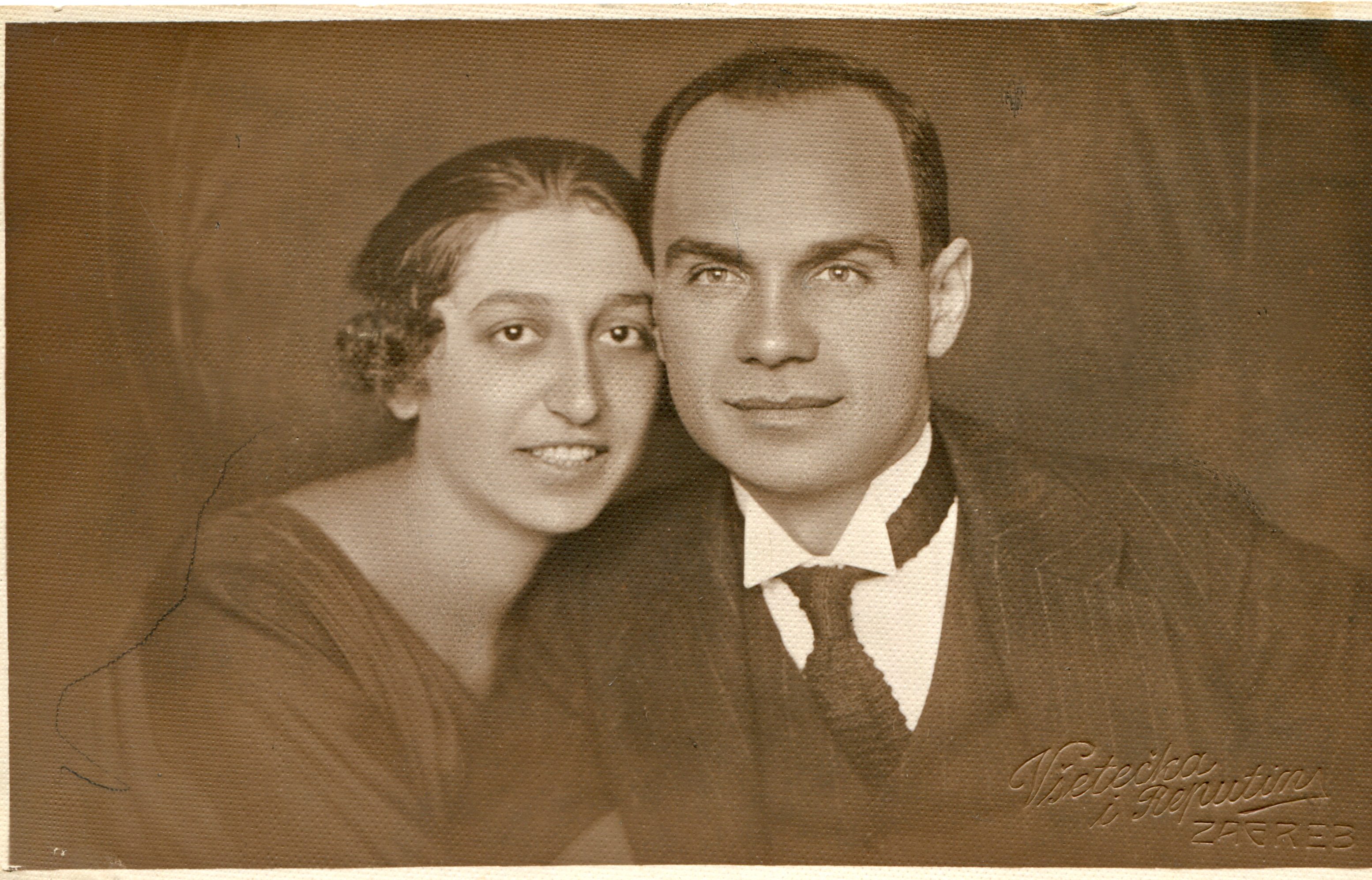 Marcel Kolin sa suprugom Jelenom (1925) - obiteljski album Branka Matana