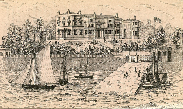 Royal Rock Hotel - litografija, iz knjige H. Gawthrop: The Mersey and the Ferries (1853)