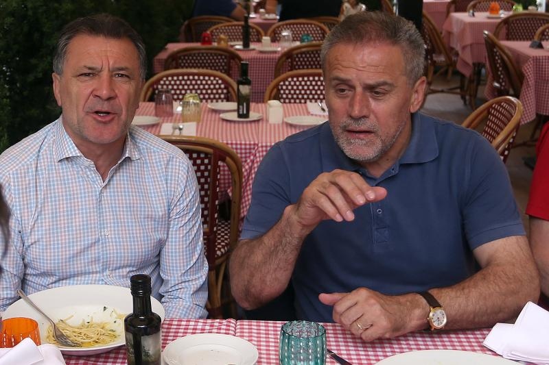 27.06.2015., Zagreb - Izvrsni predsjednik GNK Dinamo Zdravko Mamic i zagrebacki gradonacelnik Milan Bandic rucali su u Restoran Carpaccio u drustvu prijatelja, glavnog urednika Vecernjeg lista BiH Joze Pavkovica, direktora i vlasnika hotela Sheraton, Westin i Intercontinental Andjelka Leke, Ivice Lovrica te jos par odabranih prijatelja i partnera. Photo: Goran Stanzl/PIXSELL