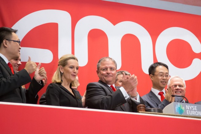 AMC Entertainment CEO Gerry Lopez Rings Opening Bell at the New York Stock Exchange