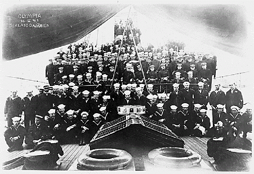 PosadaUSS Olympije snimljena na palubi u Splitu 1919. godine