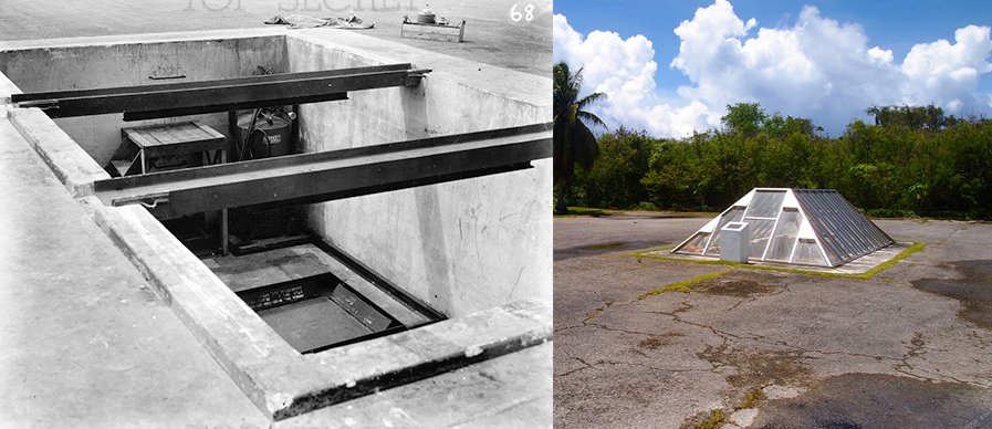 Obje rupe u kojima su bile postavljene bombe i danas postoje na otoku Tinianu.