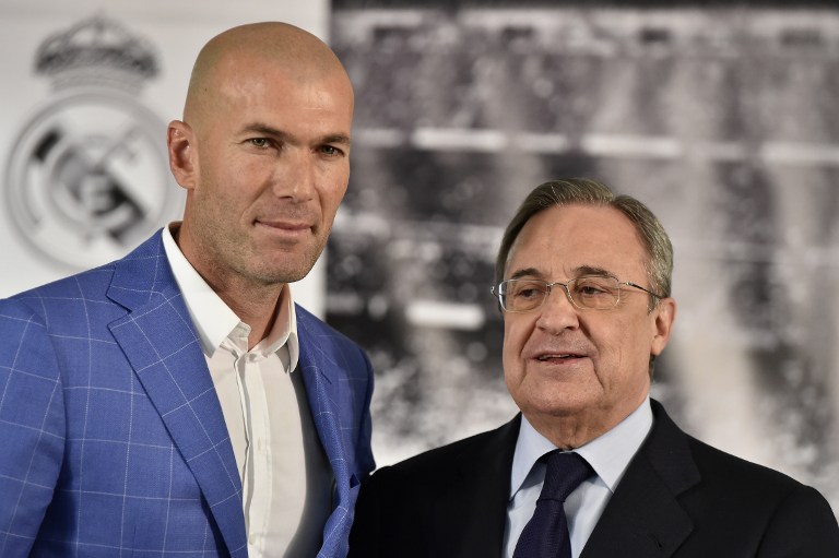 Zinedine Zidane s predsjednikom Reala Florentinom Perezom