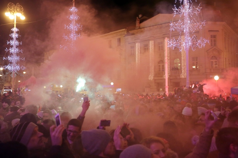 01.01.2016., Zagreb - Na Trgu bana Josipa Jelacica organiziran je svecani docek Nove godine uz koncert. 
Photo: Borna Filic/PIXSELL