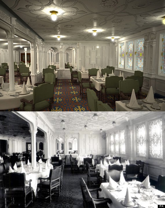 Gore je replika salona, a dolje salon s Titanica