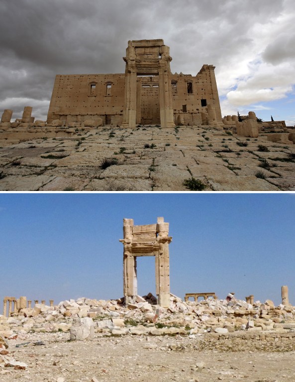 Belov hram prije i nakon uništenja