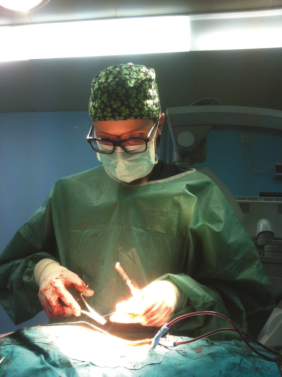 Dr. Gavranić, koja vrlo brzo izlazi na specijalistički ispit, snimljena prošli tjedan na operaciji