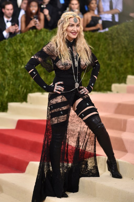 NEW YORK, NY - MAY 02: Madonna attends the "Manus x Machina: Fashion In An Age Of Technology" Costume Institute Gala at Metropolitan Museum of Art on May 2, 2016 in New York City. Dimitrios Kambouris/Getty Images/AFP