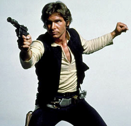 Harrison Ford as Han Solo in Star Wars Episode IV: A New Hope (1977).