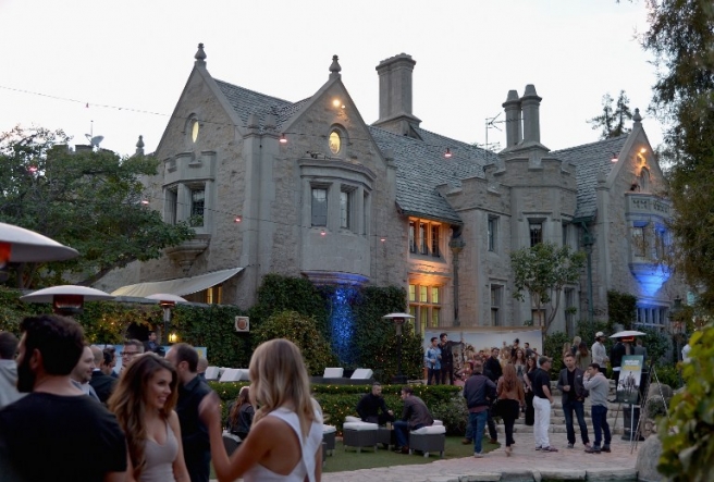 LOS ANGELES, CA - MAY 20: An atmosphere shot of the cocktail hour during an advance screening of Entourage at the Playboy Mansion on May 20, 2015 in Los Angeles, California. Charley Gallay/Getty Images for Playboy/AFP