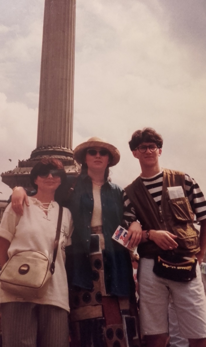 S djecom, Martinom i Hrvojem, 1993. godine u Londonu
