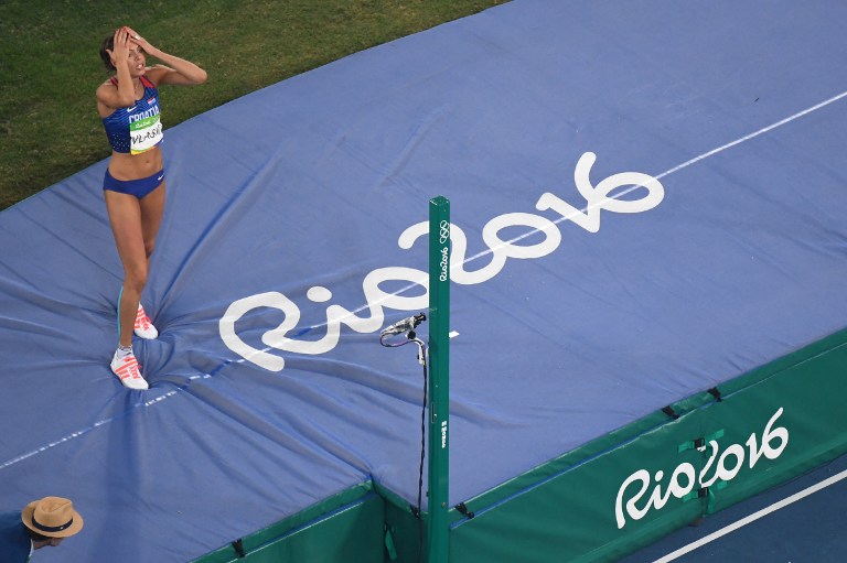 Croatia's Blanka Vlasic competes in the Women's High Jump Final during the athletics event at the Rio 2016 Olympic Games at the Olympic Stadium in Rio de Janeiro on August 20, 2016. / AFP PHOTO / Antonin THUILLIER