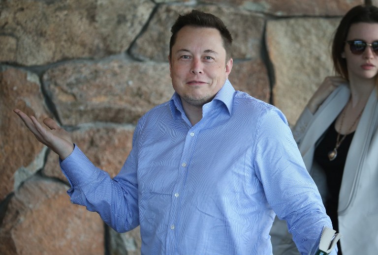 SUN VALLEY, ID - JULY 07: Elon Musk, CEO and CTO of SpaceX, CEO and product architect of Tesla Motors, and chairman of SolarCity, attends the Allen & Company Sun Valley Conference on July 8, 2015 in Sun Valley, Idaho. Many of the world's wealthiest and most powerful business people from media, finance, and technology attend the annual week-long conference which is in its 33nd year. Scott Olson/Getty Images/AFP