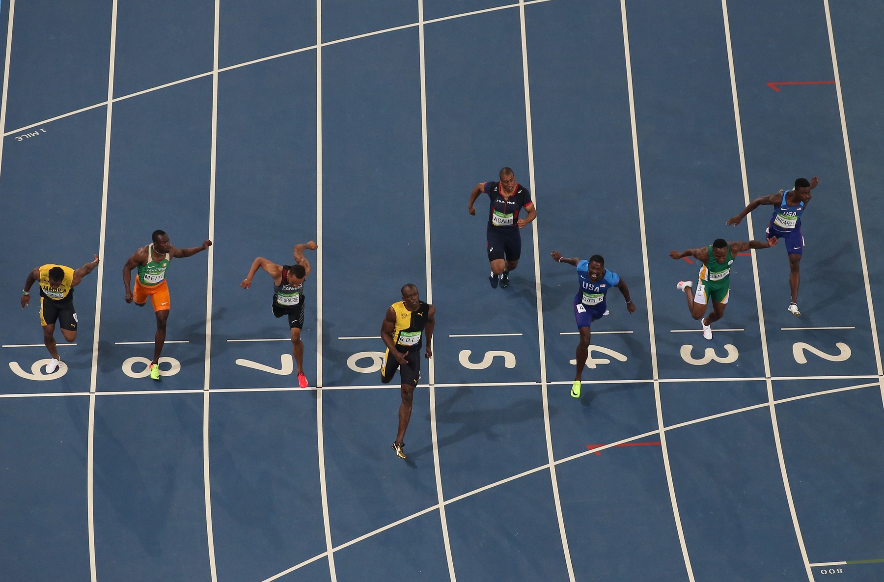 Bolt wins third 100 M gold