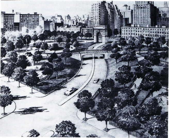 the-1961-proposal-by-robert-moses-to-extend-fifth-avenue-right-through-washington-square-park