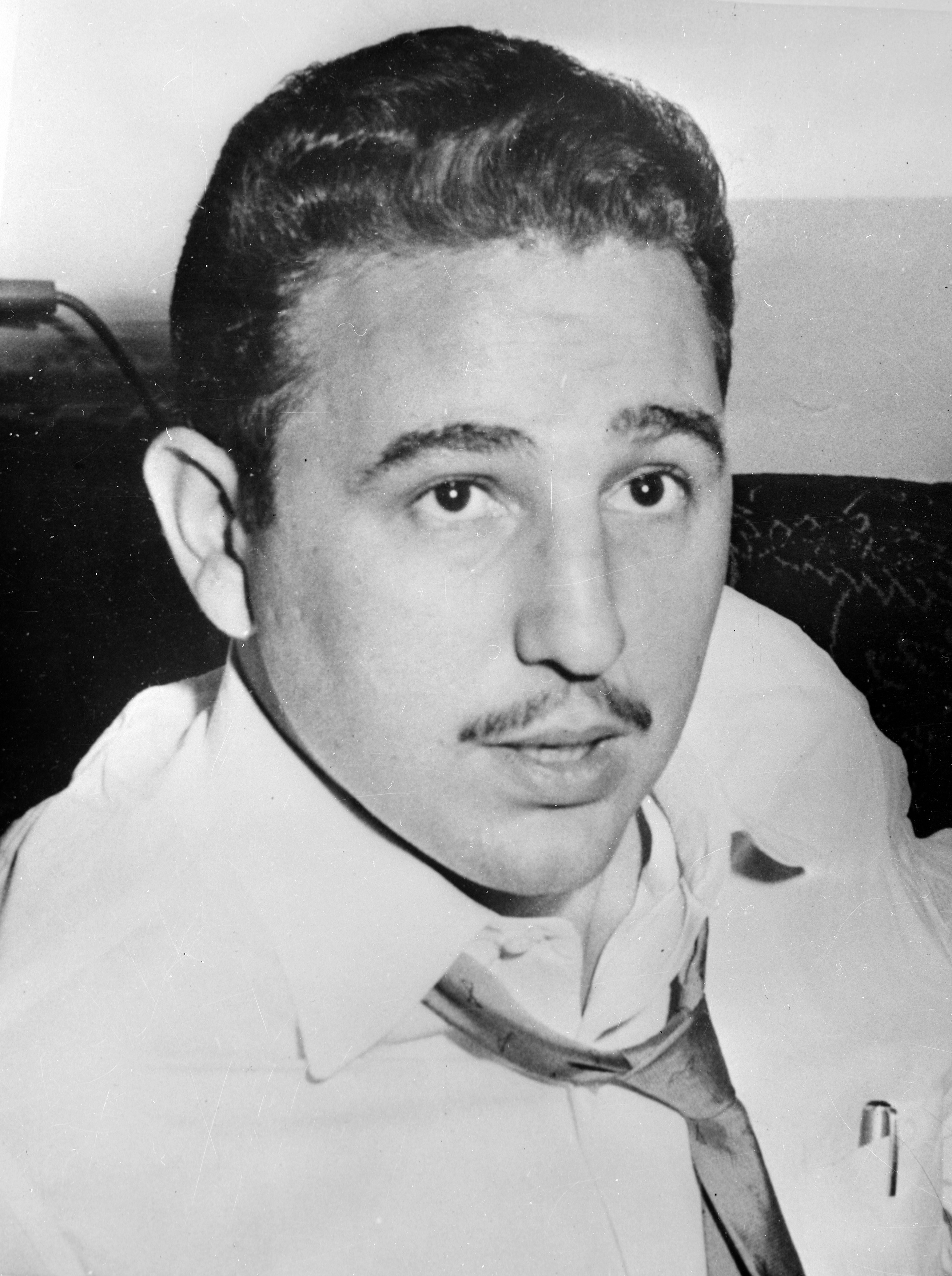 New York: Beardless, and rather boyish looking Fidel Castro, pictured in 1955 here when he was busy raising funds for his Cuban Revolution to oust Dictator Batista. Castro, a familiar figure among the city's Cuban leaders, is now Cuban Premier. 17 October 1962, Image: 23975330, License: Rights-managed, Restrictions: , Model Release: no, Credit line: Profimedia, Topfoto