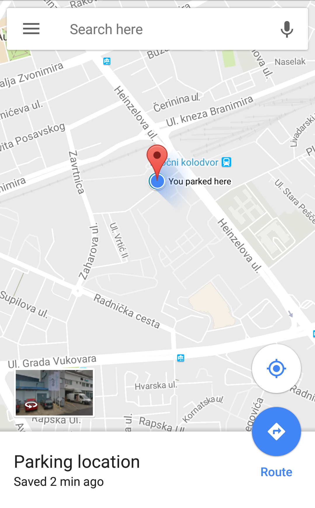 Google Maps pamti gdje ste se parkirali