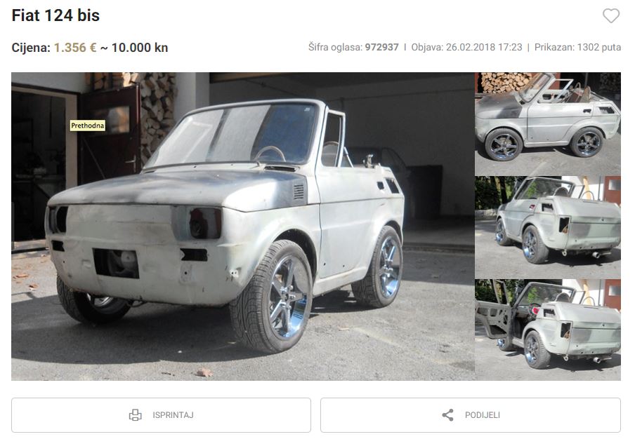 Fiat 124 BIS, ne možemo ni pretpostaviti što mu se sve događalo. 10.000 kuna