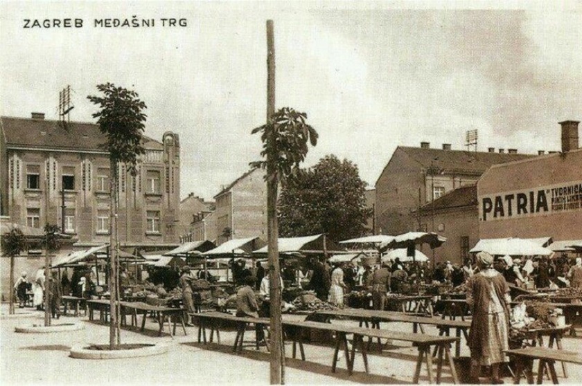 Kvaternikov (tada Međašni) trg 1910. godine