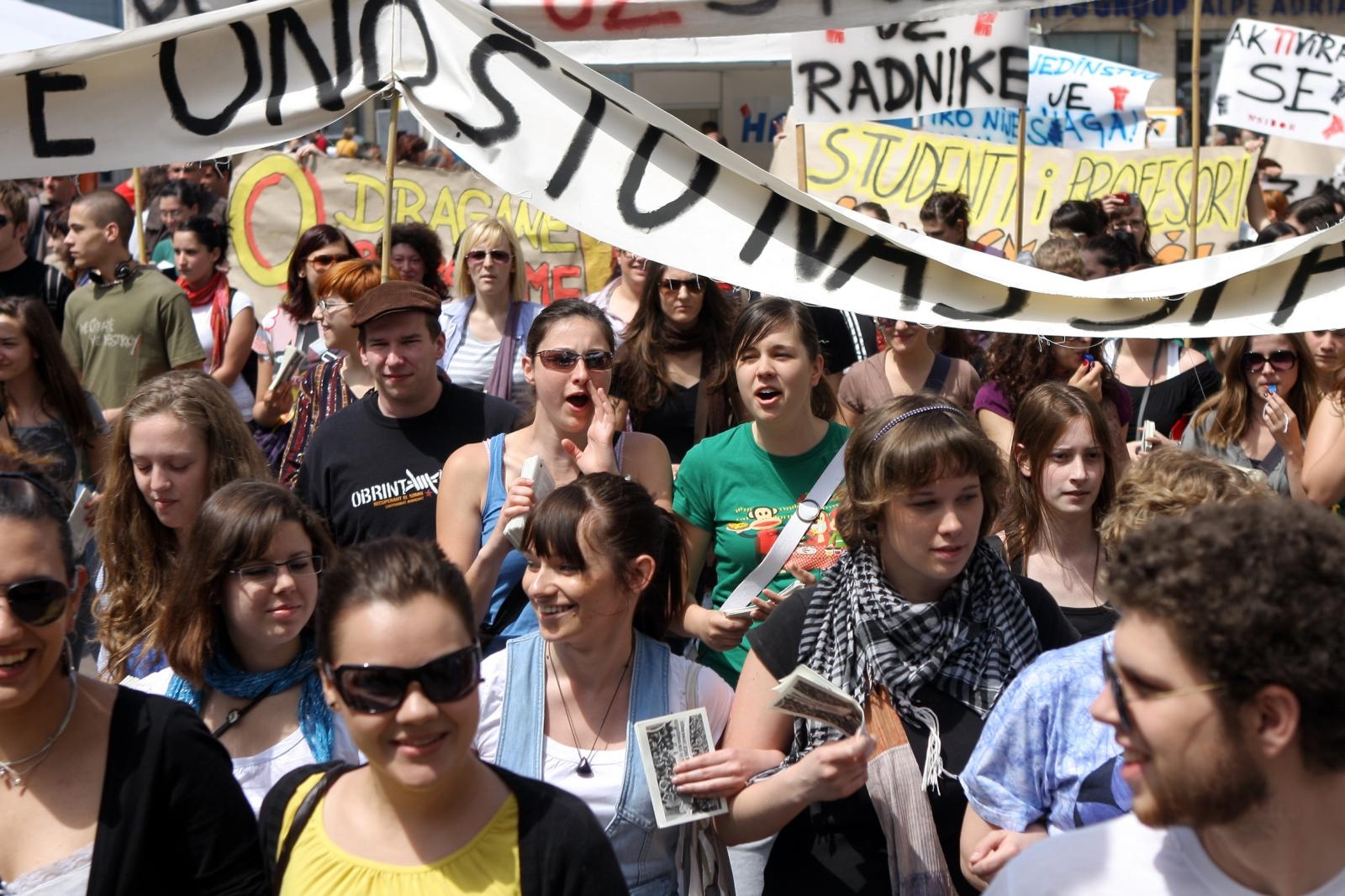 13. svibnja prosvjedovali su riječki studenti