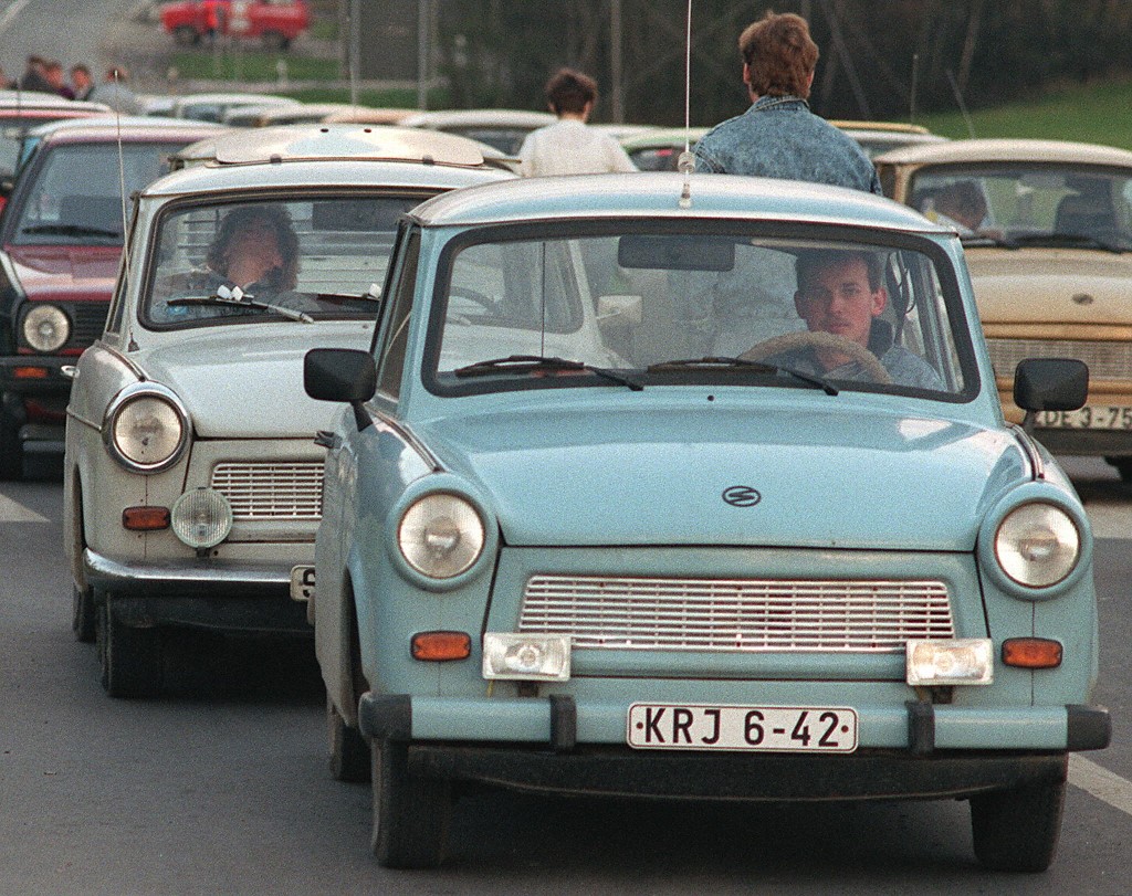 Trabant se proizvodio u tvornici VEB Sachsenring u istočnonjemačkom gradu Zwickau od 1958. Jednako kao i Wartburg, prodaja Trabanta u Jugoslaviji bila je zastupljena još početkom 60-ih. Trabant se isticao izradom jer je karoserija napravljena od plastificiranog pamučnog otpada što ga je činilo laganim, ali i jeftinim.