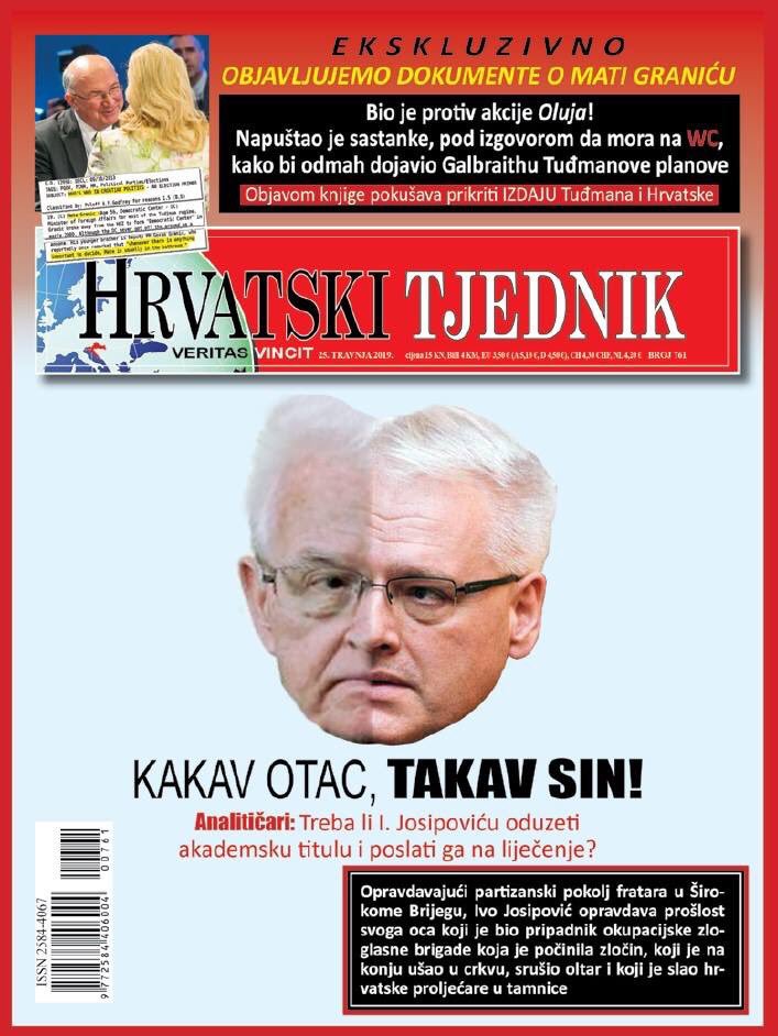 U ovom broju polemiziraju o mentalnom stanju bivšeg predsjednika Ive Josipovića.