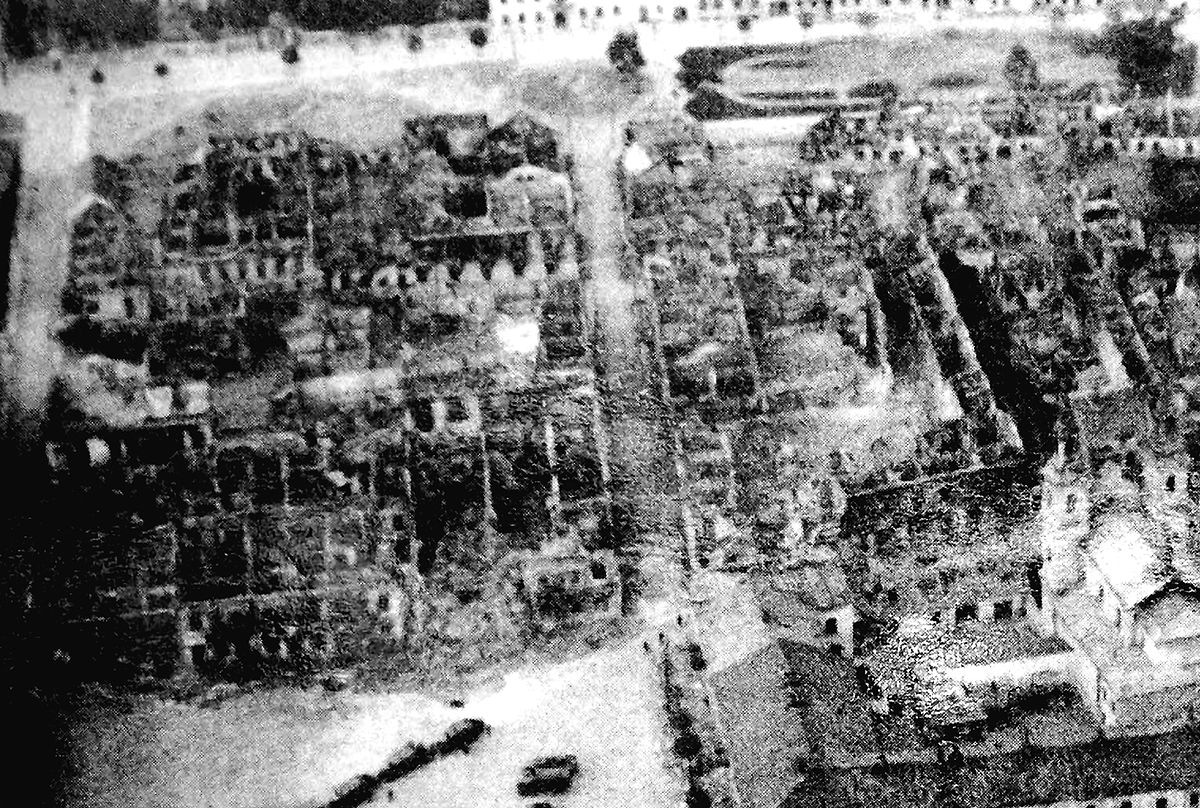 Prve bombe njemačko zrakoplovstvo bacilo je na gradsku bolnicu, koja je na svom krovu imala nacrtan crveni križ.