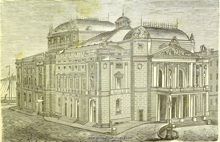 Na današnji dan 1885. godine otvorena je zgrada HNK Ivana pl. Zajca u Rijeci. Na slici je nacrt iz iste godine.
