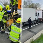 Foto. Drama na zagrebačkoj obilaznici, vatrogasci iz slupanog kamiona čupali čovjeka